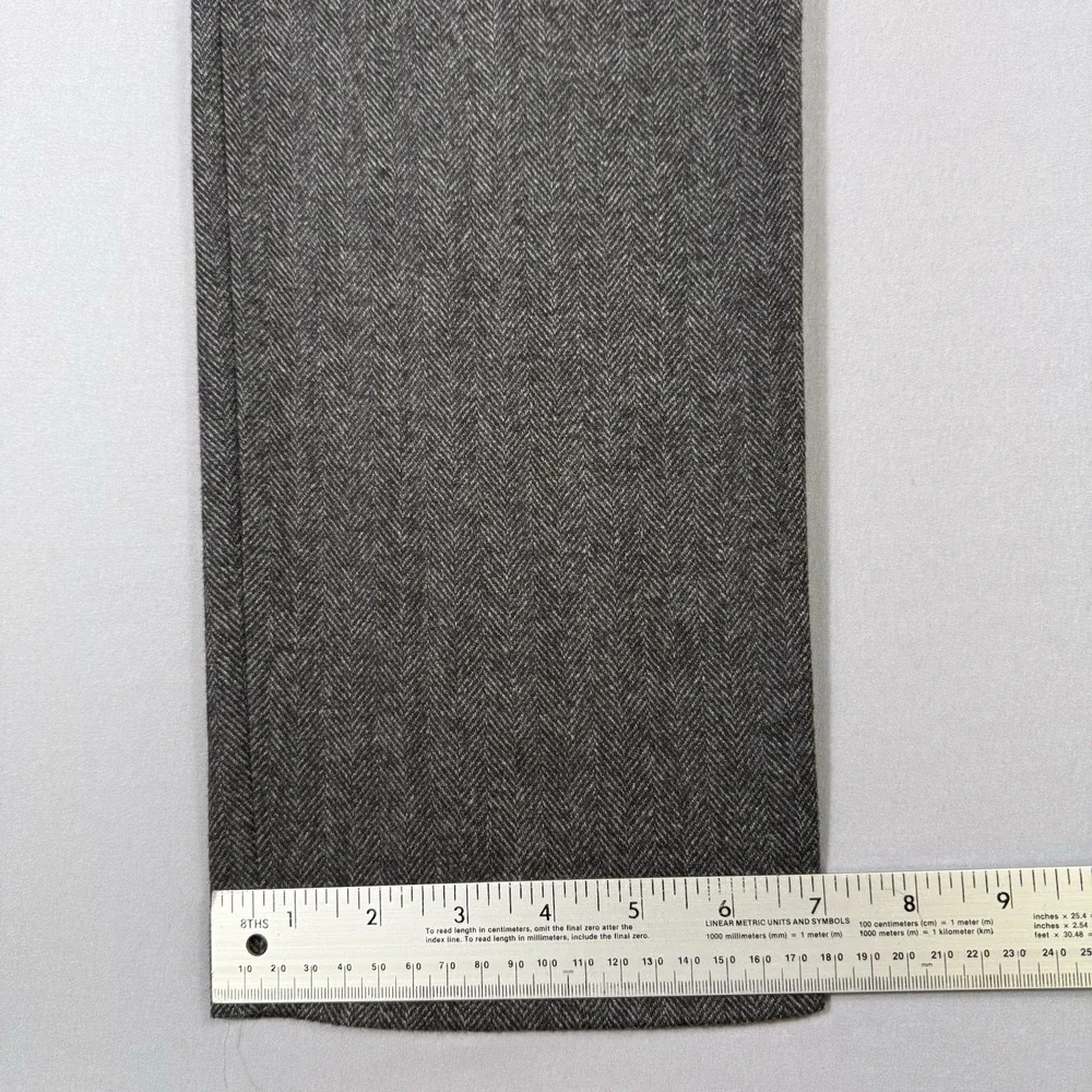 Gap Mens Slim Fit Herringbone Twill Wool Blend Trousers 32x30 Grey Dress Pants